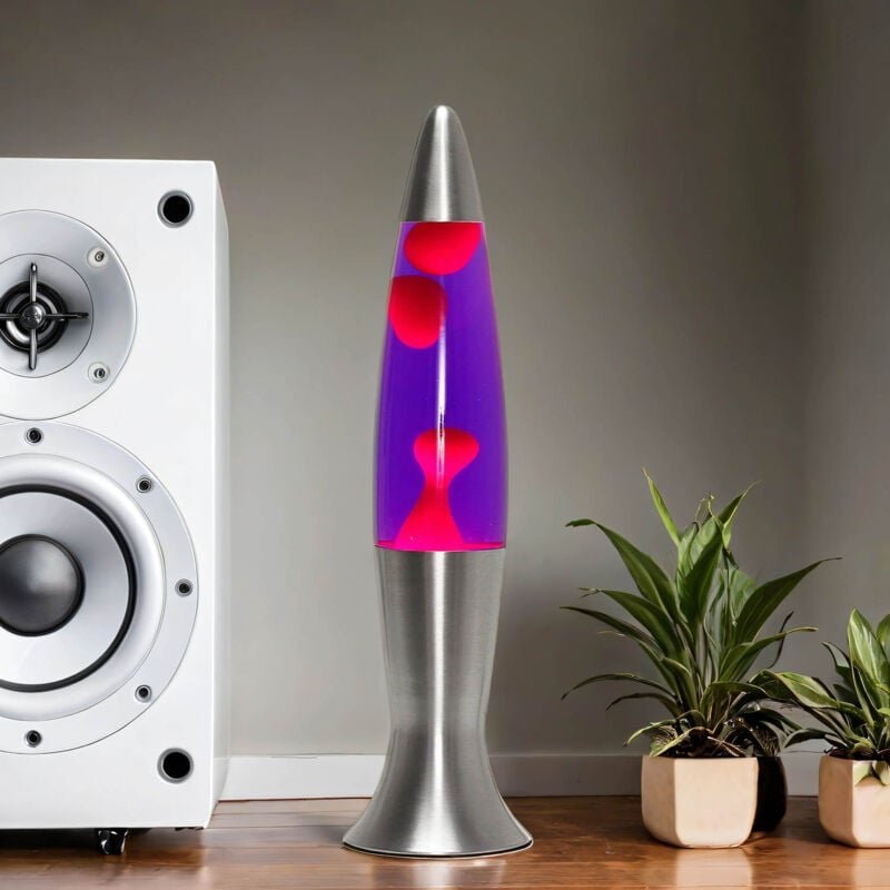 Licht-erlebnisse - Lavalampe Lila Rot 40 cm inkl. Leuchtmittel Retro Tischlampe angelina