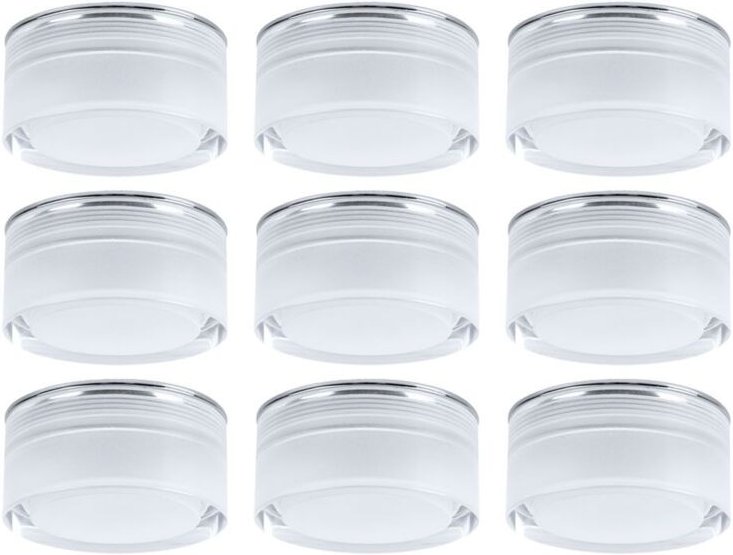 Etc-shop - 9er Set led Einbau Leuchten Design Decken Lampen klar Büro Flur Beleuchtung Chrom Karton beschädigt