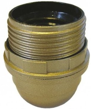 Thumbnail - 1/2 Gewinde E27 TIBELEC Fassung, Kunststoff, Gold 60 W TIBELEC