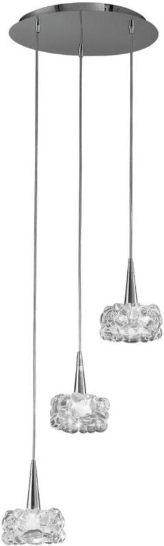 Inspired Mantra - O2 - Deckencluster Anhänger 3 Licht G9, Chrom poliert