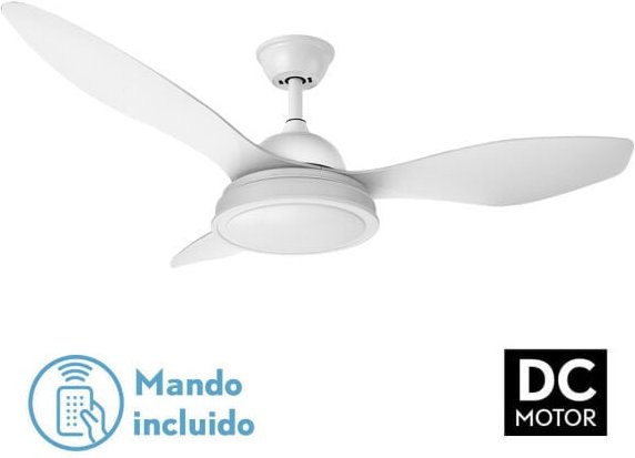 Thumbnail - Ventilator 48w Dc Datoo White 3 Flügel Weiß 6 Vel. 33/48x122x122cm 3 Farben mit Erdbeben, Speicher und Timer 4080lm - Fa...