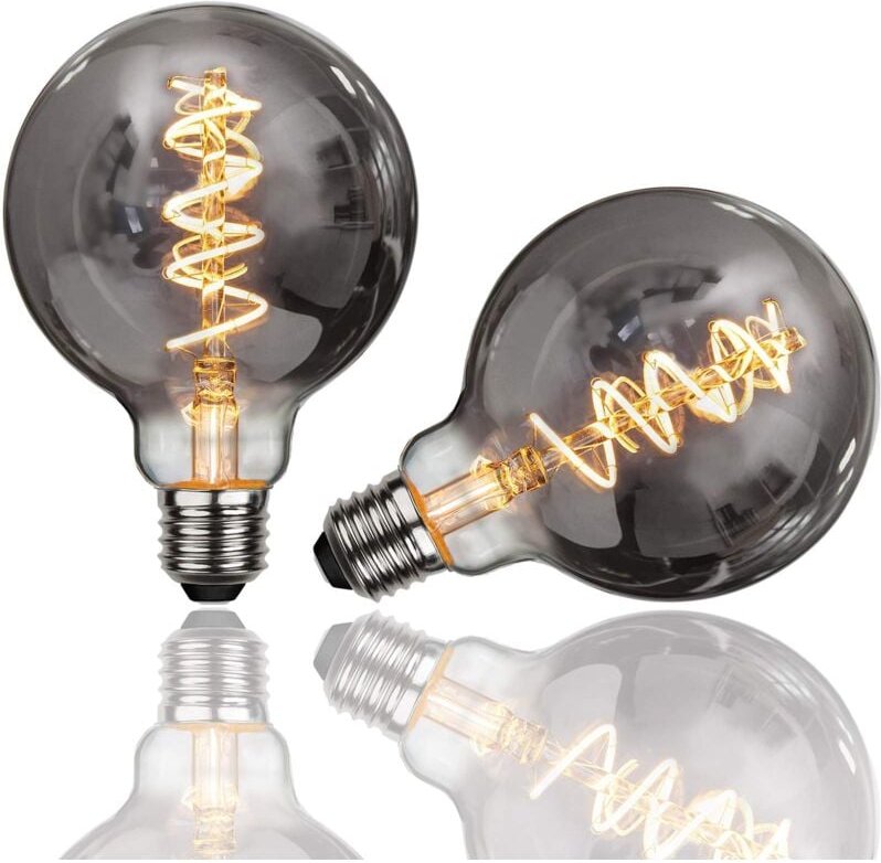 Beijiyi - Edison-Glühbirne, 2 Stück, E27, G95, 4 w, LED-Glühbirne, Vintage, dekorative Lampe, Retro-Glühlampen, antike G...