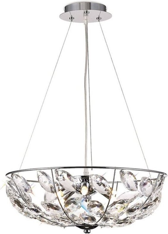 Inspired Diyas - Galilea - Deckenanhänger 6 Light G9 Chrom poliert, Kristall