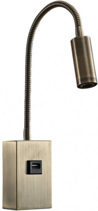 Wandleuchte 3w 4000k capote leder w/usb und schalter. 43x6x4 cm 285lm articulab. und orientab.