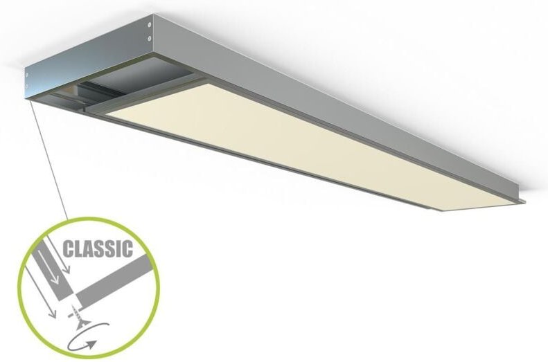 LED Panel Aufbaurahmen Classic 120x30cm silber Aufputz Montagerahmen