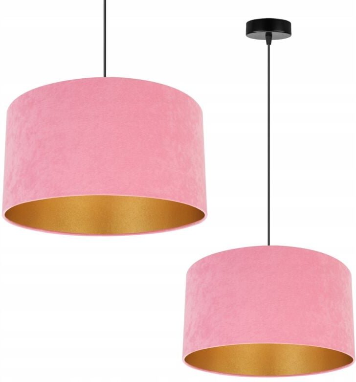 Hängelampe Deckenleuchter Goldener Samt Lampenschirm