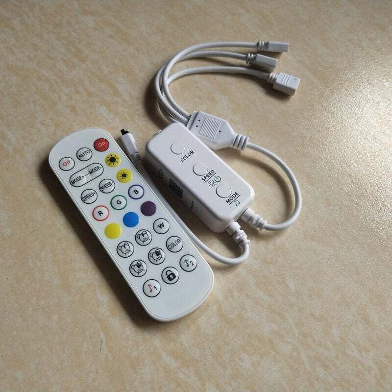 Contrôleur Bluetooth LED RGB 1 Port Synchronisation Musicale App Compatible 5V 24V Ruban 4 Broches