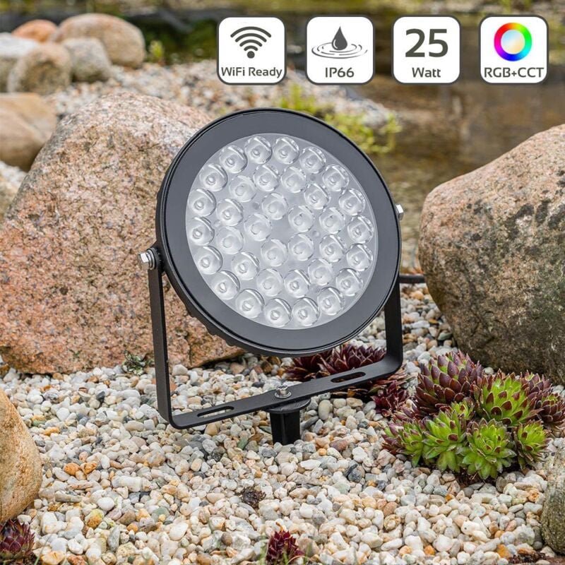 Thumbnail - MiBoxer 25W 230V RGB+CCT LED Gartenstrahler WiFi Gartenleuchte mit Erdspieß FUTC05