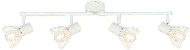 Brilliant - Lampe Elhi Spotrohr 4flg weiß 4x D45, E14, 40W, geeignet für Tropfenlampen (nicht enthalten) Köpfe schwenkba...