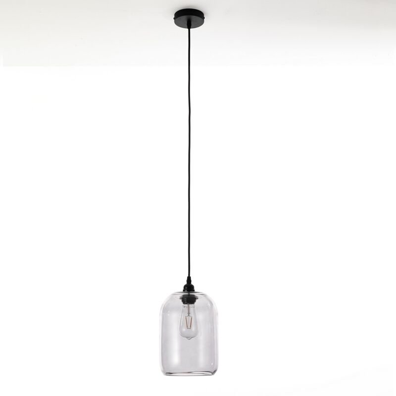 Hängelampe aus klarem grauem Glas Yuna Long