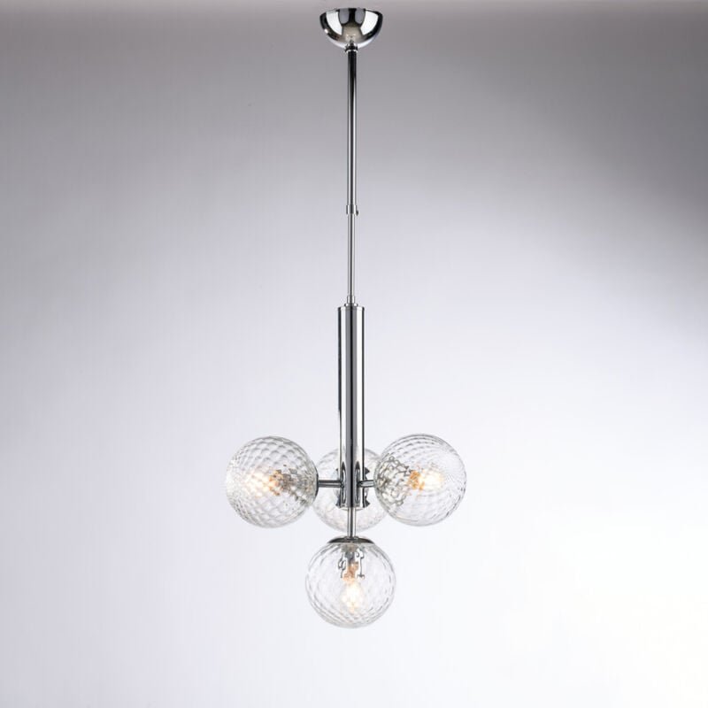 Thumbnail - Armonia – Aufhängung aus poliertem Chromeisen, 4 Lichter, 110 – Ø32 – BL285-4-CR - Bonetti Illumina