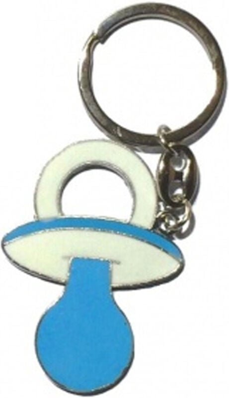 Trade Shop Traesio - Trade Shop - 12 Schlüsselanhänger Partygeschenke Taufe Geburt Metall Schnuller Baby Blau -