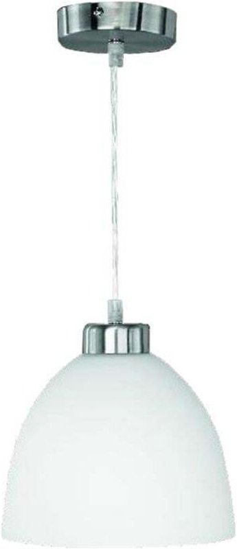 Leuchten Pendelleuchte nickel matt, Glas Opal weiß, D=20cm - Reality