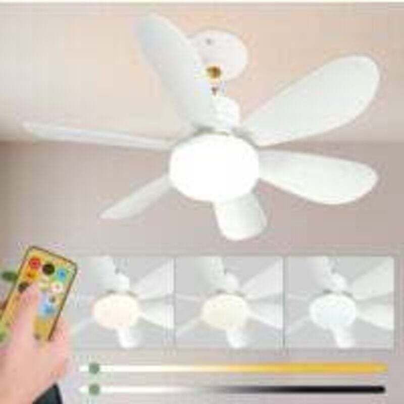 Ulisem 52 cm leiser Deckenventilator mit Licht und Fernbedienung, 40 W Deckenventilatorlampe mit E27-Fassung, dimmbarer ...