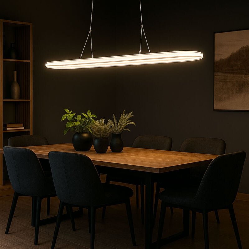 Hängelampe Pendelleuchte Esstischleuchte led Wohnzimmerlampe Deckenleuchte chrom, Metall Acryl, 1x led 18W 1260lm warmwe...