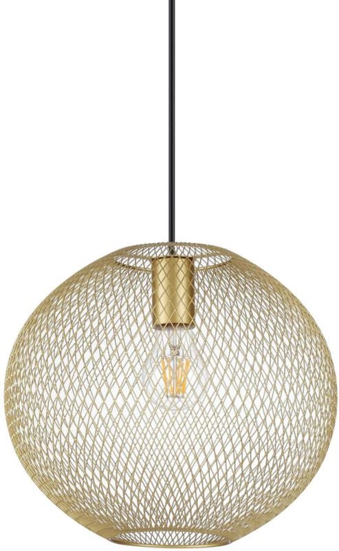 Net Hängeleuchte mit Drahtgestell, 29 cm, goldfarben - Ideal Lux