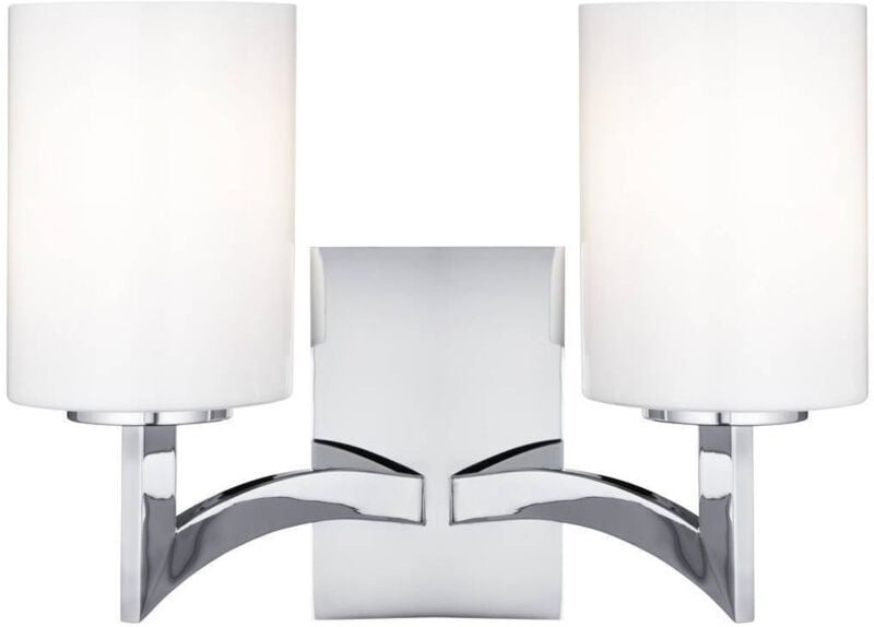 Gina - 2 Licht Innenwandleuchte Chrom mit Glasschirm, E27 - Searchlight