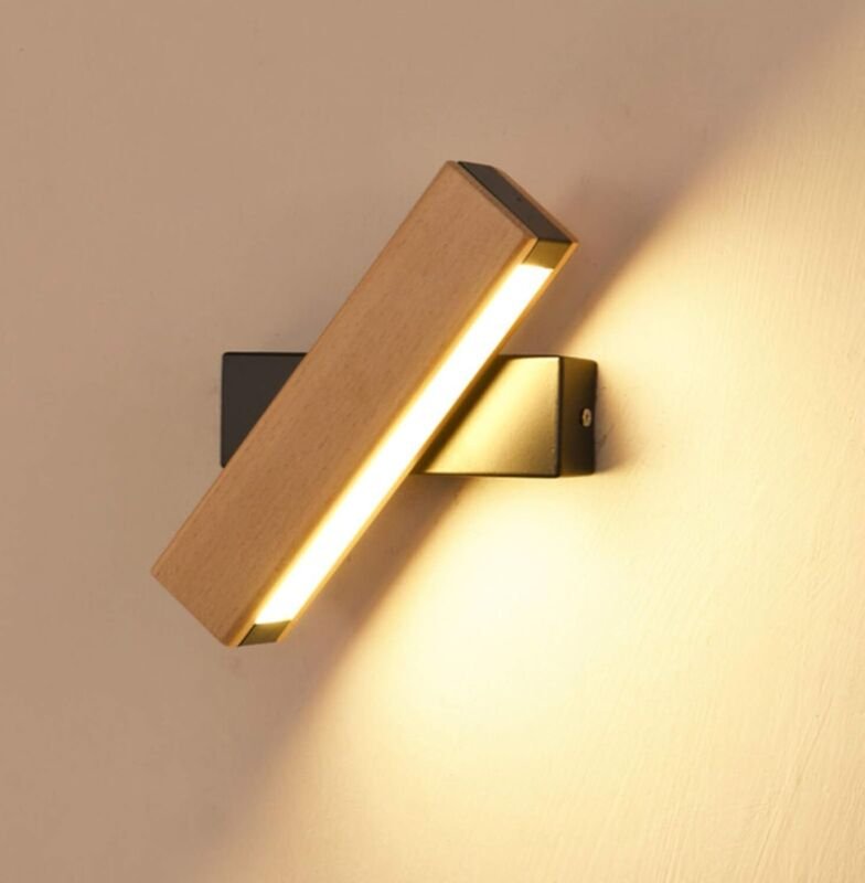 360° drehbare LED-Wandleuchte für den Innenbereich, 4 W warmweiß, schwarzer Sockel, 220 V, Nachttischlampe, geeignet für...