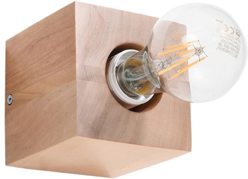 Wandleuchte Magnum 1 E27 Naturholz Lumilo 06.491.76