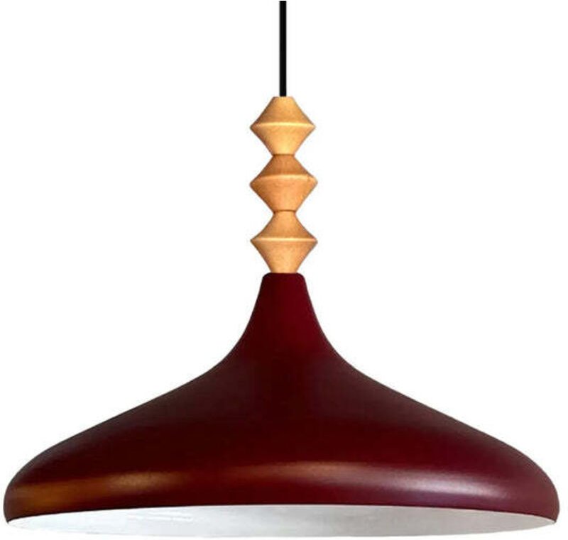 Schlichte Q-förmige Pendelleuchte Burgund Titel – Vintage Kronleuchter E27 Ø35 cm für Wohnzimmer, Schlafzimmer oder Essz...