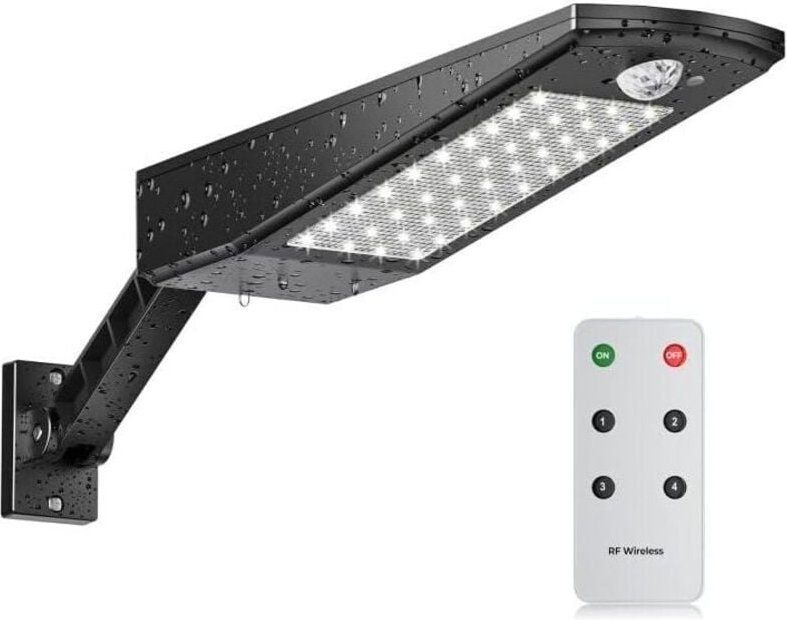 IP65 Wasserdicht 48 LED Solar Flutlicht Außen mit Verstellbarer Halterung und Fernbedienung, Outdoor Solar Licht Garten ...