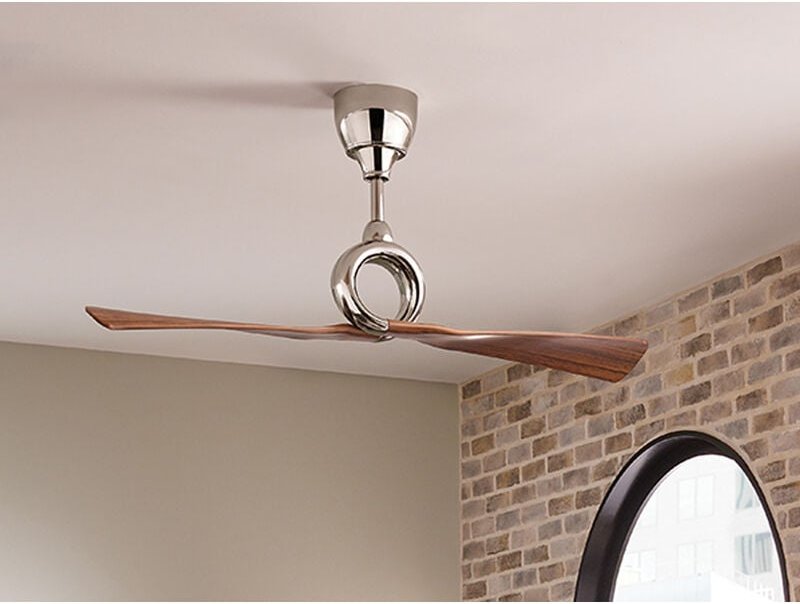 Thumbnail - Ausgefallener Deckenventilator link mit Fernbedienung, ø 137cm Holzoptik