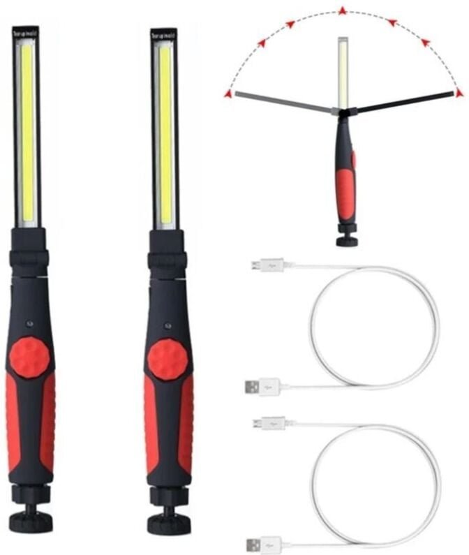 Aiperq - Multifunktionale USB-wiederaufladbare Taschenlampe mit langem Streifen, Arbeits-Inspektionslampe, Campinglampe,...