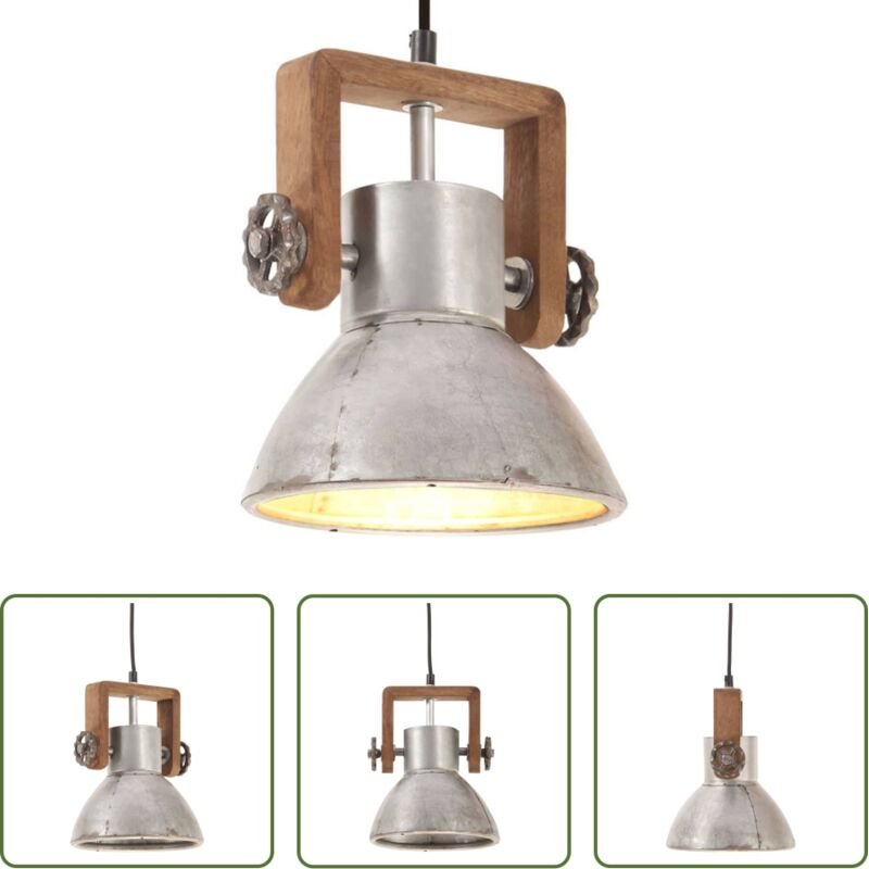 Industriestil Lampe - Hängelampe Industriestil 25 W Silbern Rund 19 cm E27