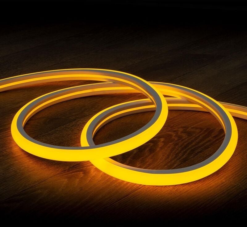 Efectoled - LED-Streifen Neon Dimmbar 220V Gelb Halbrund 180° 7.5W/m Schnitt 100cm IP67 nach Maß 2 m