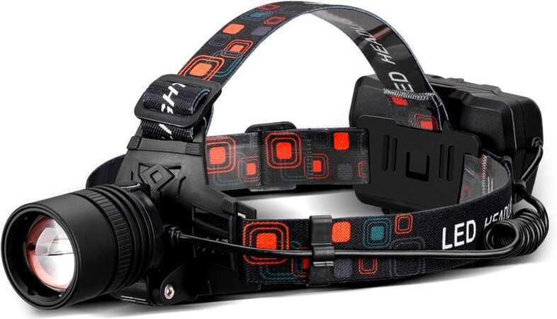 Rote Stirnlampe, wiederaufladbare 1000-Lumen-Stirnlampe mit zoombarer Rotlicht-Stirnlampe (Rotlicht)