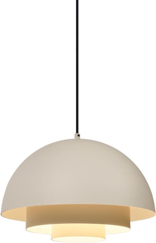 Skandinavische Hängelampe Creme mit weißer Innenseite - Loes