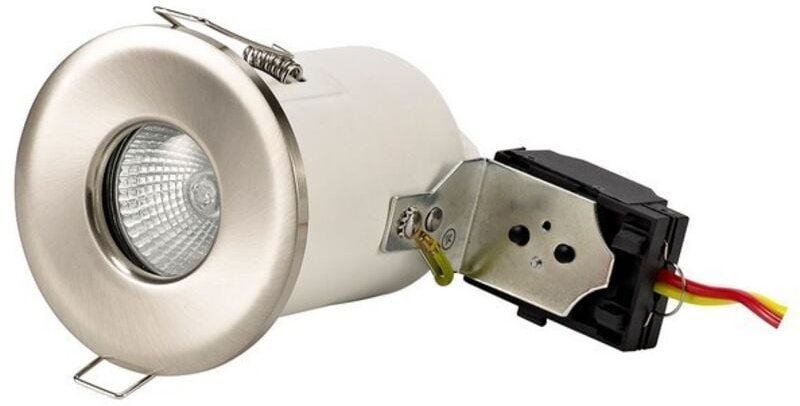 Inspired Deco - Agni - Fixed Fire Rated Einbaudownlight, Satin Nickel, GU10, IP65