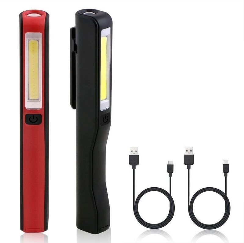 CCYKXA Arbeitsleuchte, wiederaufladbare COB-Ultrahelle-LED-Arbeitsleuchte mit Magnetclip, USB-Taschenlampe, Campingleuch...