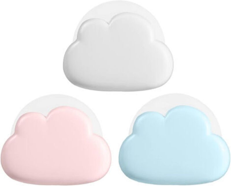 Drei tragbare LED-Nachtlichter in Wolkenform, 4 Betriebsmodi, wiederaufladbar, Nachttischlampe für Schlafzimmer, blau we...