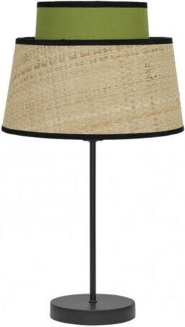 Fabrilamp - Tischlampe mit grünem und natürlichem Lampenschirm Jia Modell