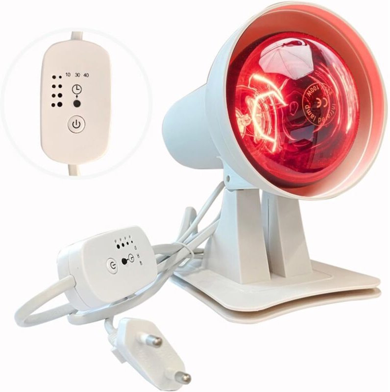 Infrarotlampe, Infrarotlichttherapie, 150 Watt, mit Timer und einstellbarer Temperatur, einstellbarer Winkel, zur Entspa...