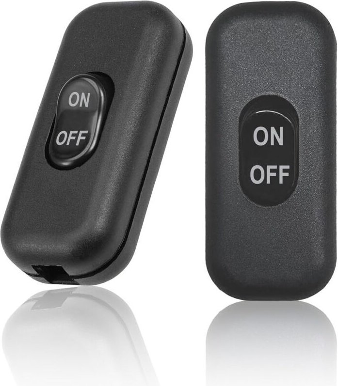 Set mit 2 Nachttischlampenschaltern, schwarze Schalter, 6A 250V zweipolige Schalter, Mini-Wippschalter für kleine Lampen