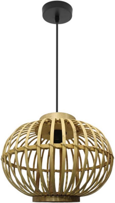 Hängeleuchte de Deckenleuchte Guijo Schwarz/Bambus Natur 37d