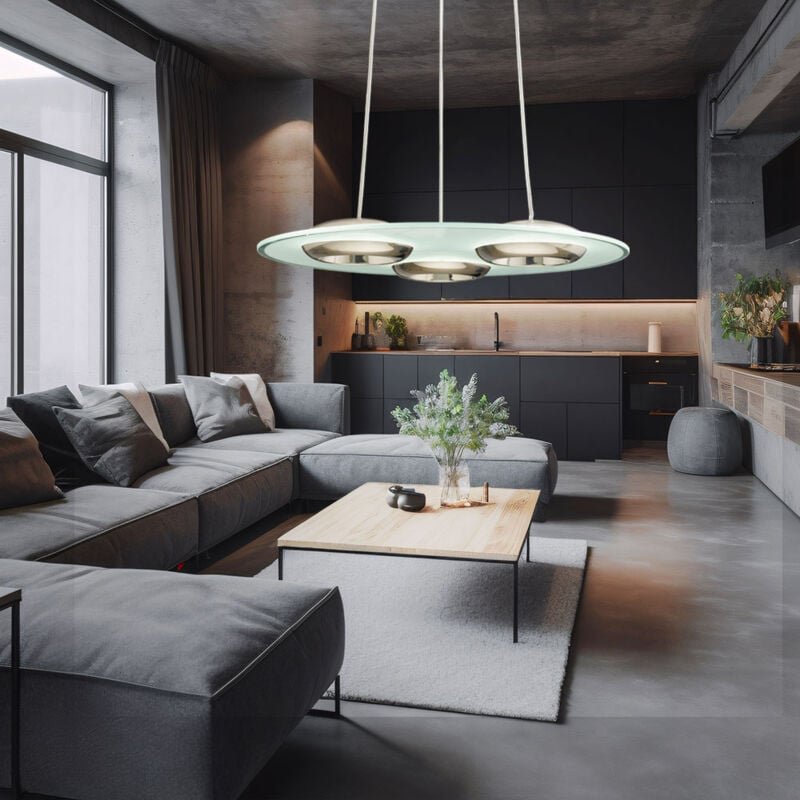 Eglo - Design led 21 Watt Decken Beleuchtung Glas satiniert Hänge Leuchte Pendel Lampe 90811