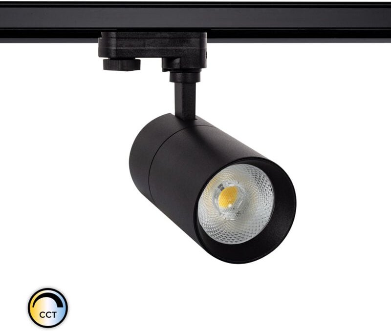 Efectoled - 1-Phasenstromschiene LED-Strahler 20W Dimmbar cct Wählbar Mallet Schwarz