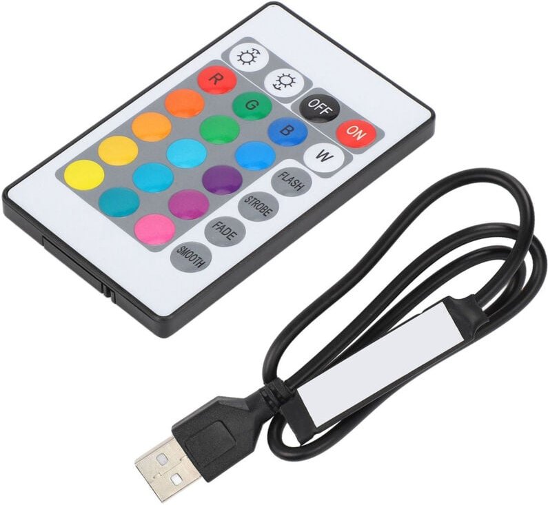 Qcwwy RGB-Lichtstreifen-Controller mit Fernbedienung für 5-V-LED-Lichtstreifen, einfache Installation für Zuhause, Hotel...