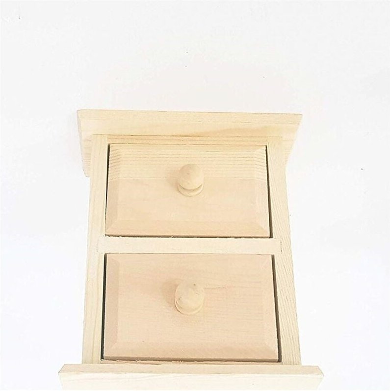 Trade Shop Traesio - Trade Shop - cassetti rooggetti 2 cassetti legno RF63816 decoupage 12X10CM scrivanien -