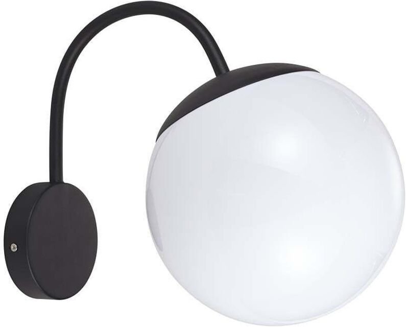 LED-Lampe mit Opalkugel und E27-Lampenfassung Schwarz IP44 - V-tac