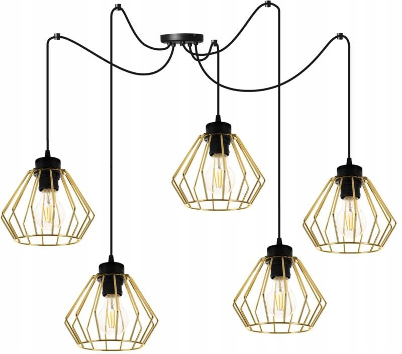 Golden Spider Deckenhängelampe, Drahtplafon