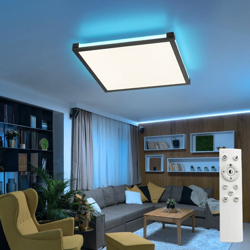 Etc-shop - Panel Deckenleuchte Schlafzimmer Backlight Deckenlampe rgb led Panel cct Fernbedienung, Metall Kunststoff sch...