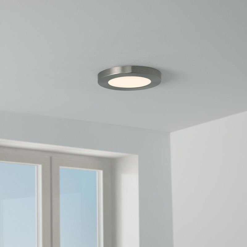 CCT LED Ein-Aufbaustrahler rund silber 3000/4000/6000K silberfarbiger Abdeckring - Ausführung: 6W Ø140mm