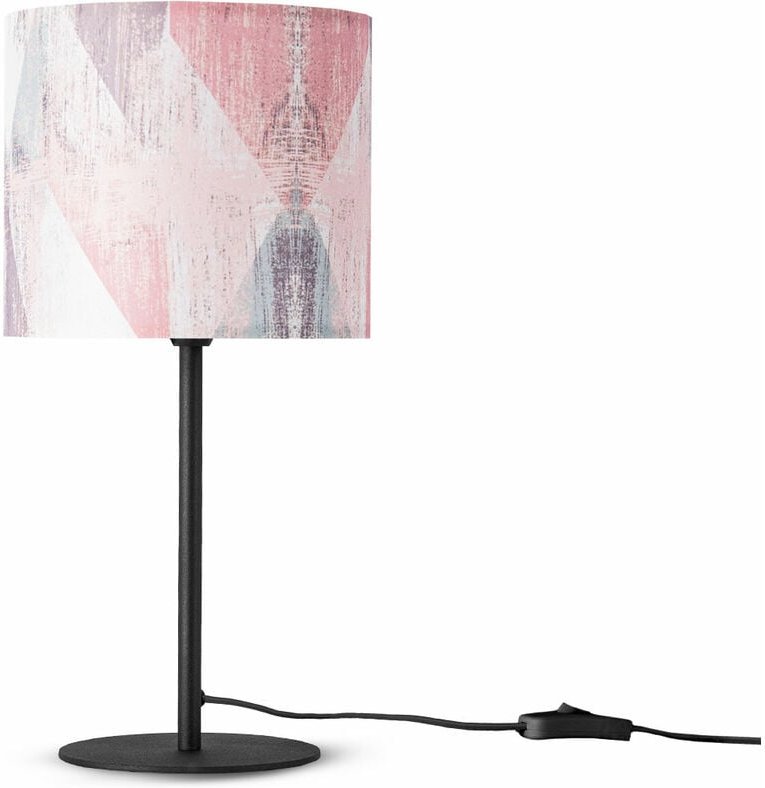 Paco Home - Wandleuchte Stofflampenschirm Tischlampe Nachttischlampe E14 Vintage Retro Rund Tischleuchte - Schwarz, Desi...