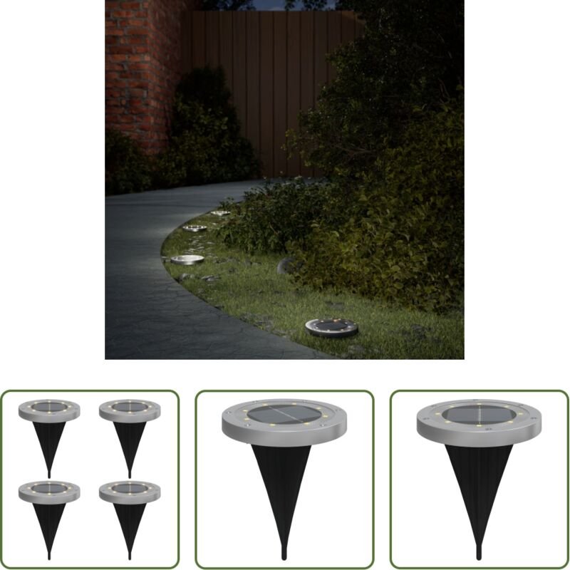 Solarleuchten Außen - Solar-Bodenleuchten mit Erdspieß 4 Stk. Warmweiß