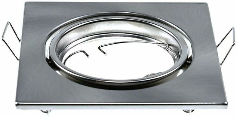 Clareo - v-tac quadratischer LED-Einbaustrahlerhalter GU10, Farbe Satin-Nickel (Box mit 2 Stück)