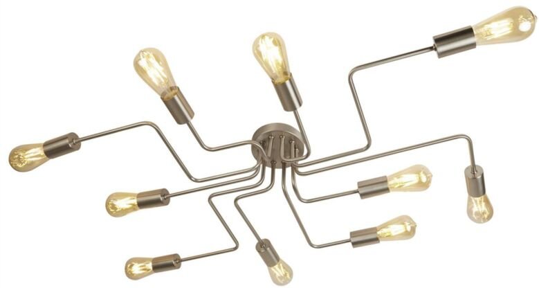 Searchlight - Circuit - 10 Light Flush Deckenleuchte Satin Silber, E27